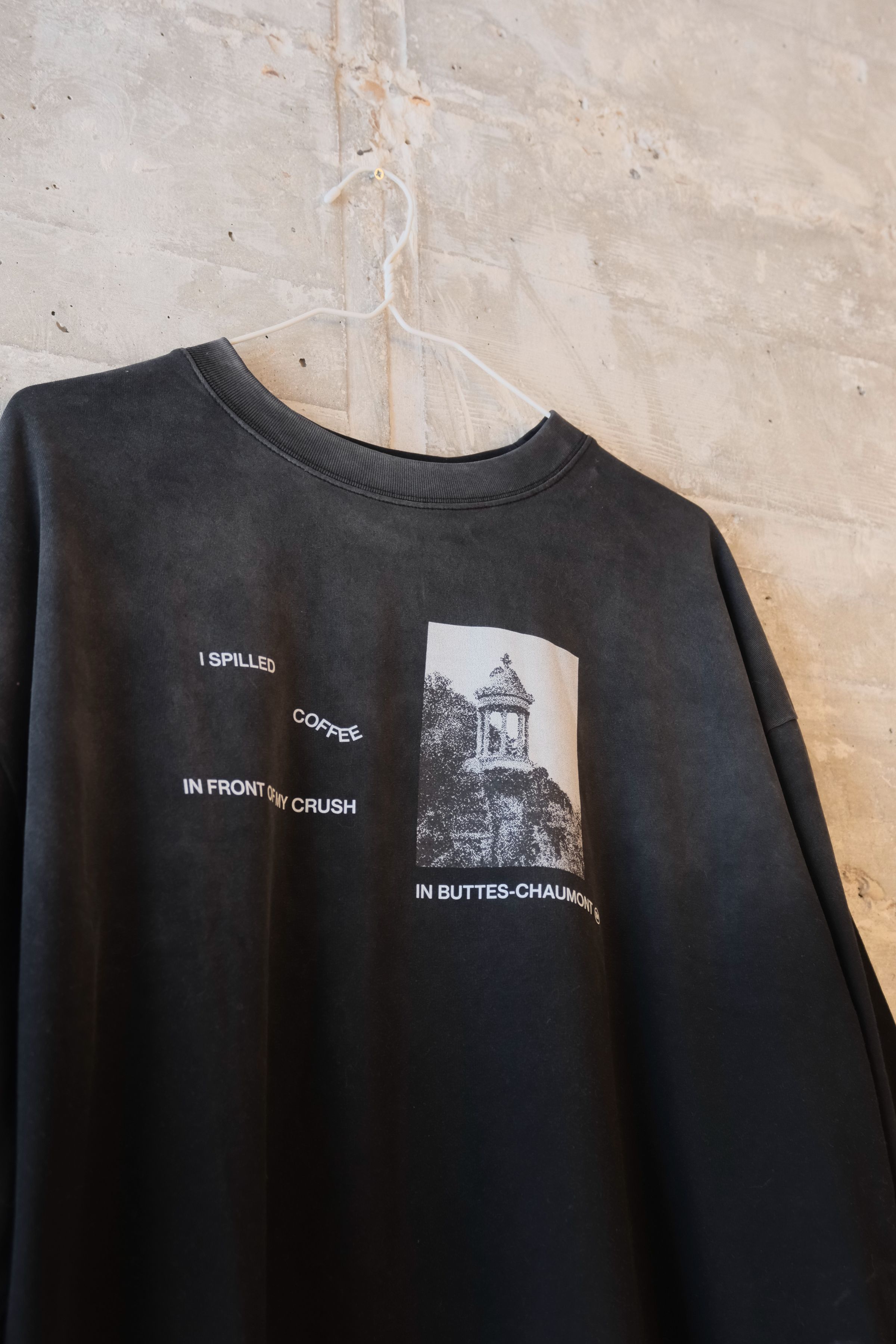 The June sweatshirt — I spilled coffee in front of my crush